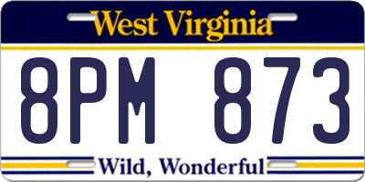 WV license plate 8PM873