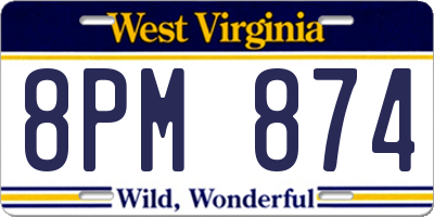 WV license plate 8PM874