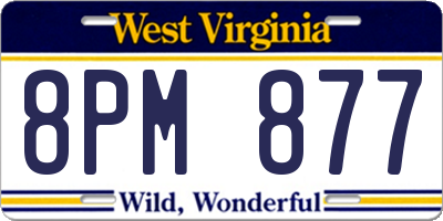 WV license plate 8PM877