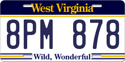 WV license plate 8PM878