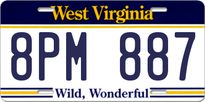 WV license plate 8PM887