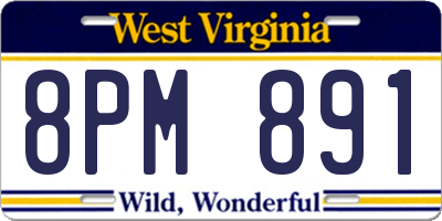 WV license plate 8PM891