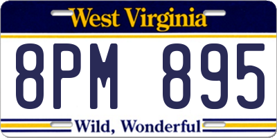 WV license plate 8PM895