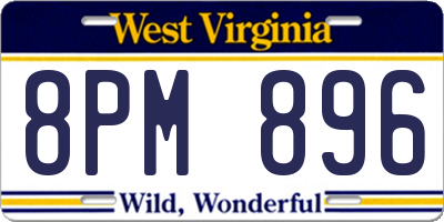 WV license plate 8PM896