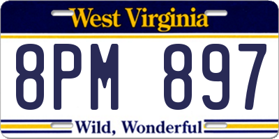 WV license plate 8PM897