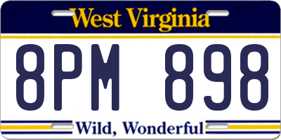WV license plate 8PM898