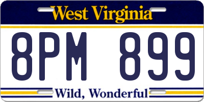 WV license plate 8PM899
