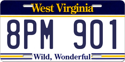 WV license plate 8PM901