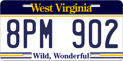 WV license plate 8PM902