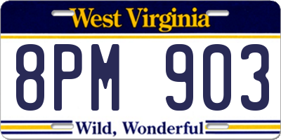 WV license plate 8PM903