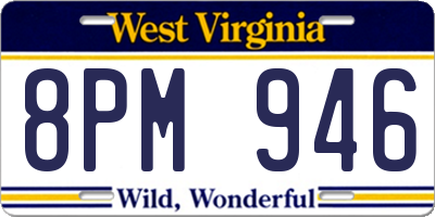 WV license plate 8PM946