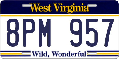 WV license plate 8PM957