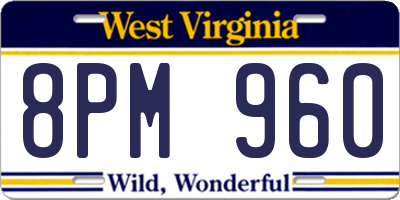 WV license plate 8PM960