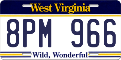 WV license plate 8PM966