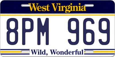 WV license plate 8PM969