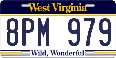 WV license plate 8PM979