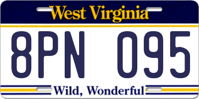 WV license plate 8PN095