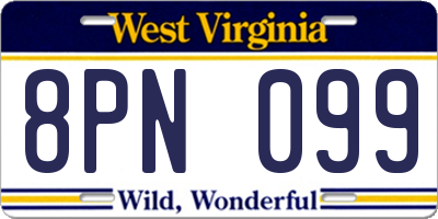 WV license plate 8PN099