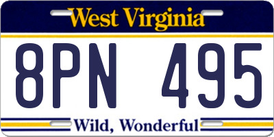 WV license plate 8PN495