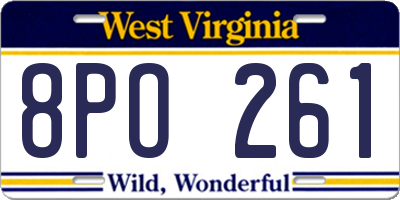 WV license plate 8PO261