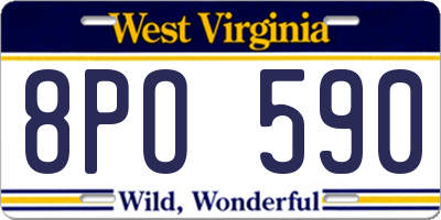 WV license plate 8PO590