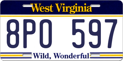 WV license plate 8PO597