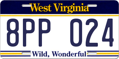 WV license plate 8PP024