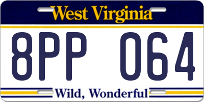 WV license plate 8PP064