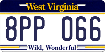 WV license plate 8PP066