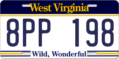 WV license plate 8PP198