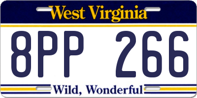 WV license plate 8PP266