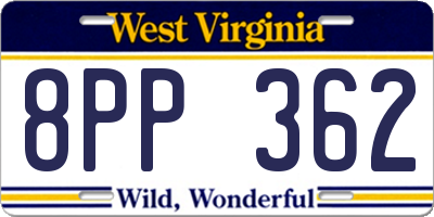 WV license plate 8PP362