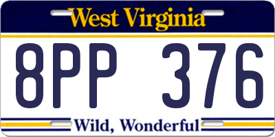WV license plate 8PP376