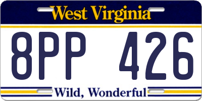 WV license plate 8PP426