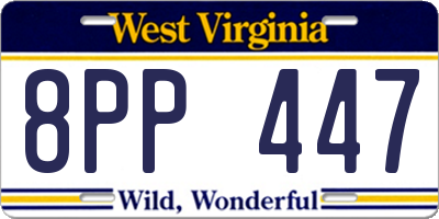 WV license plate 8PP447
