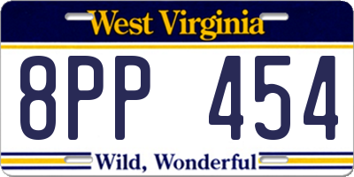 WV license plate 8PP454