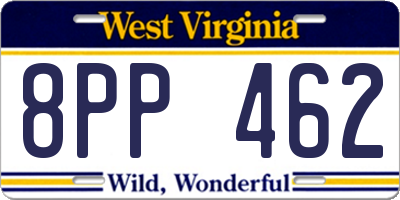 WV license plate 8PP462