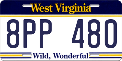 WV license plate 8PP480