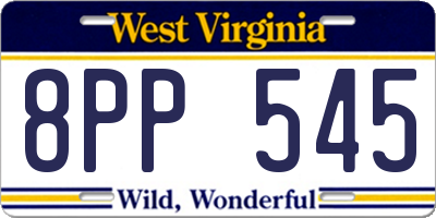 WV license plate 8PP545