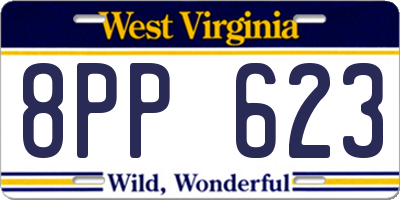 WV license plate 8PP623