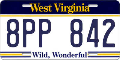 WV license plate 8PP842