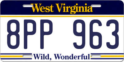 WV license plate 8PP963
