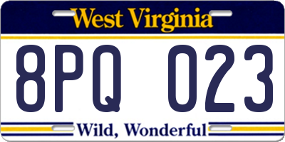 WV license plate 8PQ023