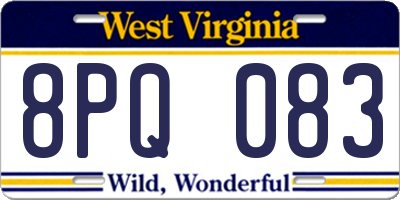 WV license plate 8PQ083