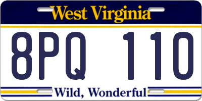 WV license plate 8PQ110