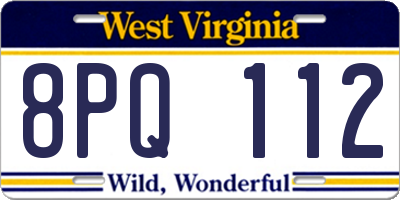 WV license plate 8PQ112