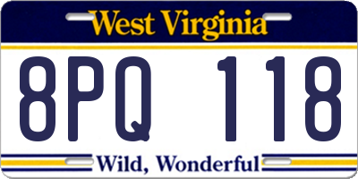 WV license plate 8PQ118
