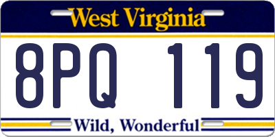 WV license plate 8PQ119