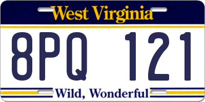 WV license plate 8PQ121