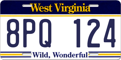 WV license plate 8PQ124